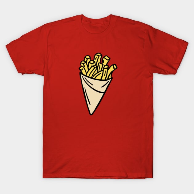 Cute Frites Cartoon | French Fries Drawing T-Shirt by SLAG_Creative